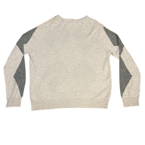Anthony Thomas Melillo ATM XL NWT Mens Argyle Cashmere Crewneck Sweater Grey - Picture 2 of 6